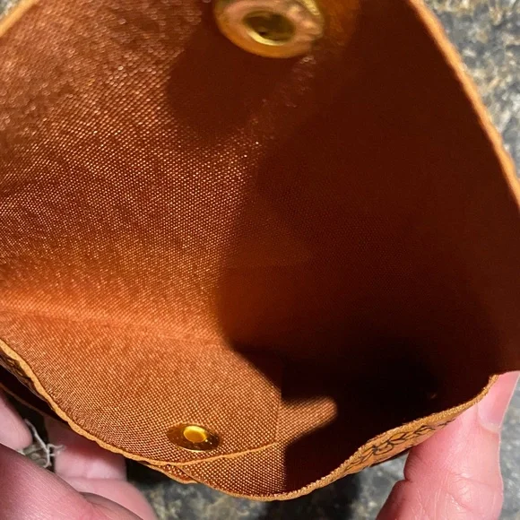 MCM Brown/Black  Leather Keychain Pouch - Picture 3 of 4